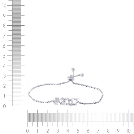 Браслет декоративный из серебра с фианитом