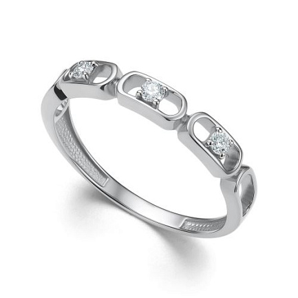 Кольцо из белого золота с бриллиантами