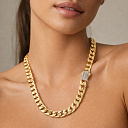 Колье из желтого золота с фианитом