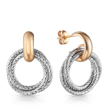 Серьги из серебра с позолотой