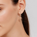 Серьги с английским замком из красного золота с бриллиантами