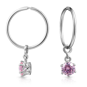 Серьги из серебра с фианитом