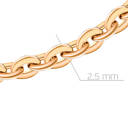 Цепь автомат из серебра с позолотой, плетение якорное