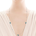 Колье из белого золота с топазом, фианитом, плетение якорное