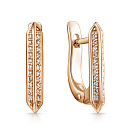 Серьги с английским замком из красного золота с бриллиантами