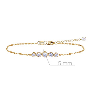 Браслет декоративный из желтого золота с фианитом