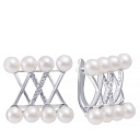 Серьги с английским замком из белого золота с бриллиантами