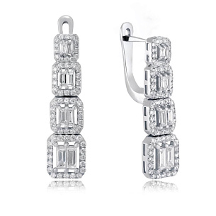 Серьги из белого золота с бриллиантом