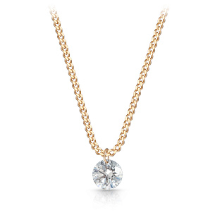 Колье из красного золота с бриллиантом, плетение панцирное