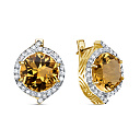 Серьги с английским замком из желтого золота