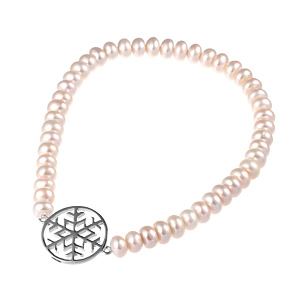 Браслет декоративный из серебра с жемчугом