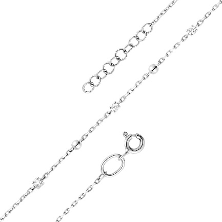 Браслет декоративный из белого золота с бриллиантом