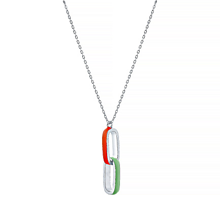 Колье из серебра с эмалью