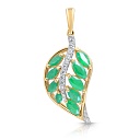 Подвеска из желтого золота с бриллиантами, изумрудом