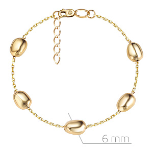 Браслет декоративный из желтого золота