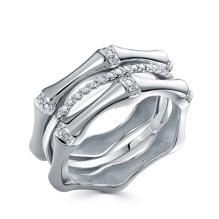 Кольцо из белого золота с бриллиантами