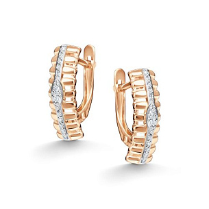 Серьги с английским замком из красного золота