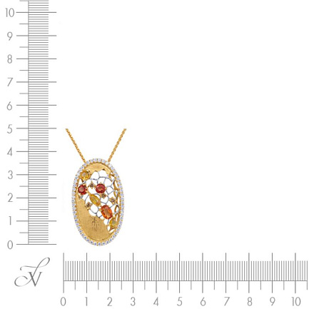 Подвеска из желтого золота с бриллиантами, сапфирами