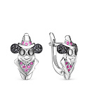 Серьги с английским замком из белого золота с бриллиантами