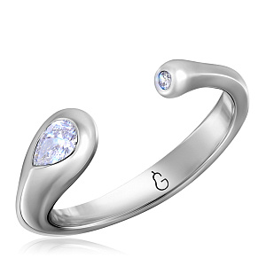 Кольцо из белого золота с бриллиантами