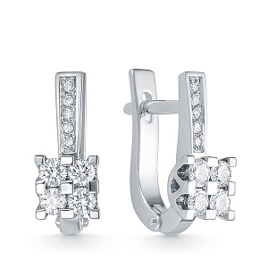 Серьги из белого золота с бриллиантами