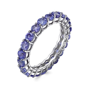 Кольцо из белого золота с танзанитом