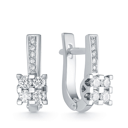 Серьги из белого золота с бриллиантами