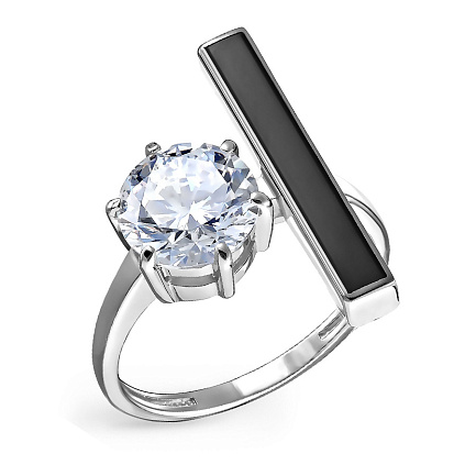 Кольцо из серебра с фианитом