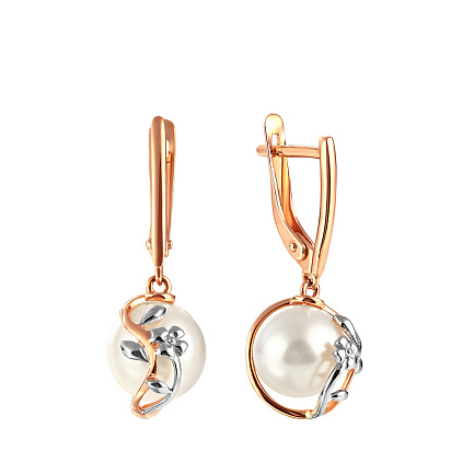 Серьги с английским замком из красного золота