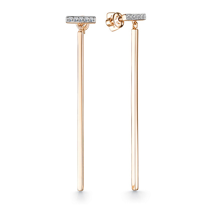 Серьги из красного золота с бриллиантами