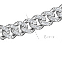 Цепь декоративная из серебра с фианитами