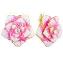 Серьги с английским замком из серебра с фианитом