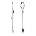 Серьги из белого золота с бриллиантами, сапфирами