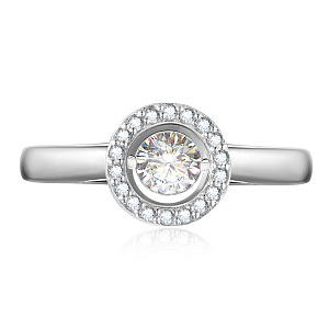 Кольцо из белого золота с бриллиантами