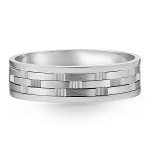 Кольцо обручальное из белого золота