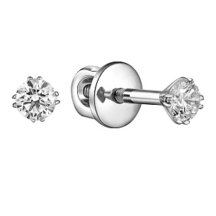 Пусеты из белого золота с бриллиантами