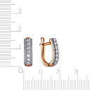 Серьги с английским замком из красного золота с фианитом