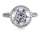 Кольцо из белого золота с бриллиантами, жемчугом