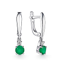 Серьги с английским замком из серебра с агатами