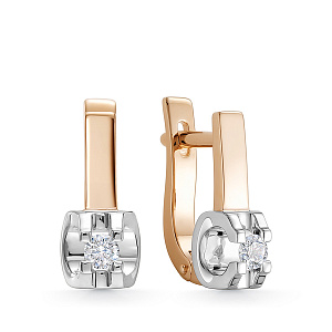 Серьги из красного золота с бриллиантами