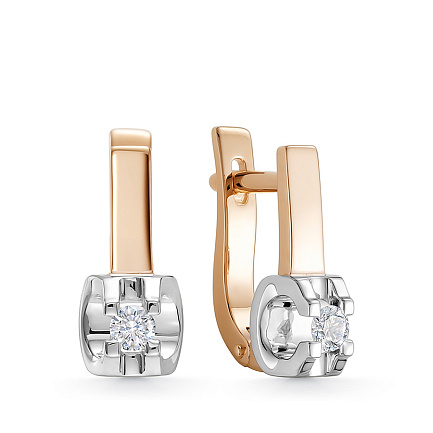 Серьги из красного золота с бриллиантами