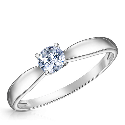 Кольцо из серебра с фианитом