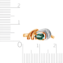 Кольцо из красного золота с бриллиантами, изумрудом