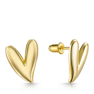 Серьги Пусеты из серебра с золочением