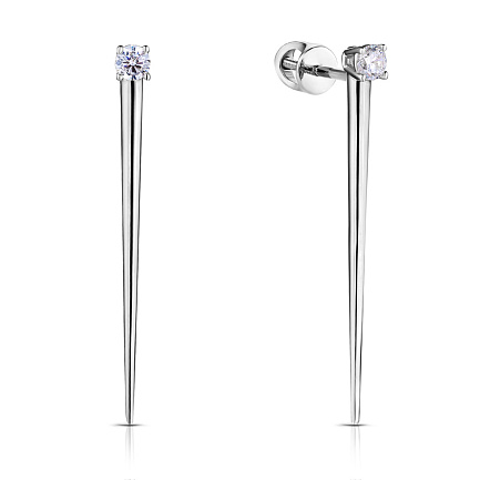 Пусеты из белого золота с бриллиантами