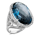 Кольцо из белого золота с бриллиантами, топазом