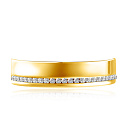 Кольцо обручальное из желтого золота с бриллиантами