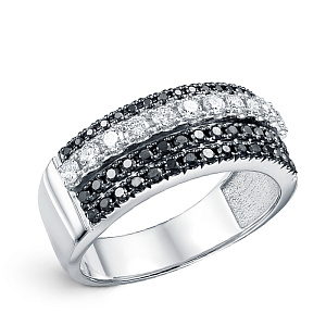 Кольцо из белого золота с бриллиантами