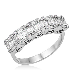 Кольцо из белого золота с бриллиантами