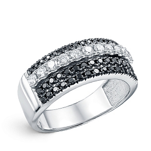 Кольцо из белого золота с бриллиантом